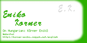 eniko korner business card
