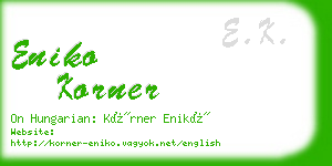 eniko korner business card